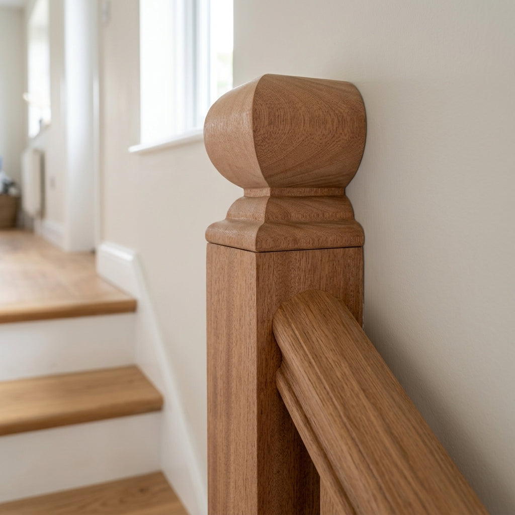 90mm Half Square Cap Sapele Wood Pack of 2