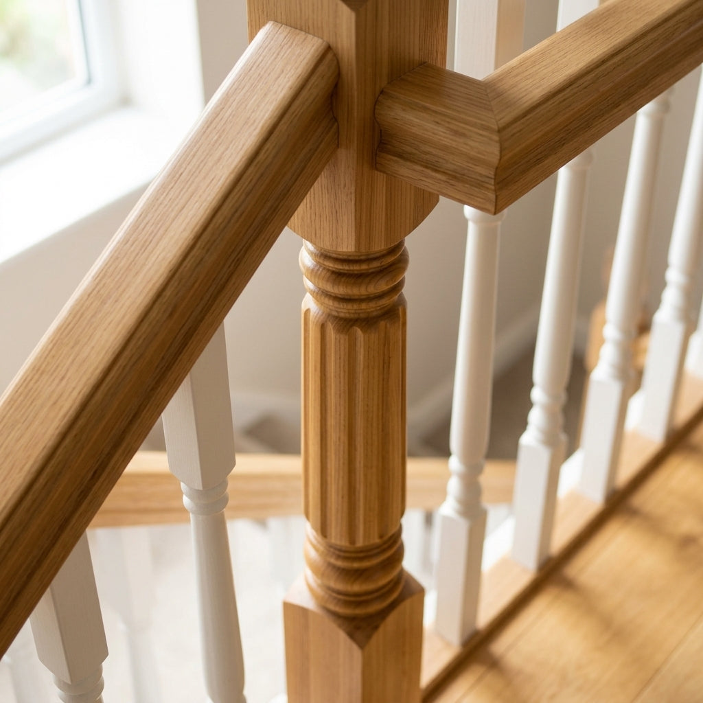 210mm Hexham Newel Post – Reeded Design (view 2)