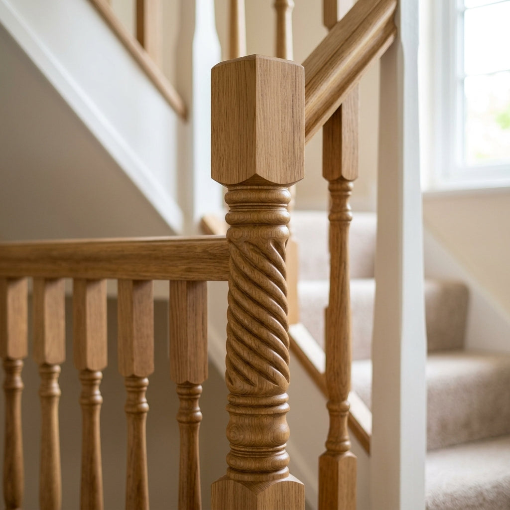 210mm Newel Post Pine or Oak Traditional Design (view 2)