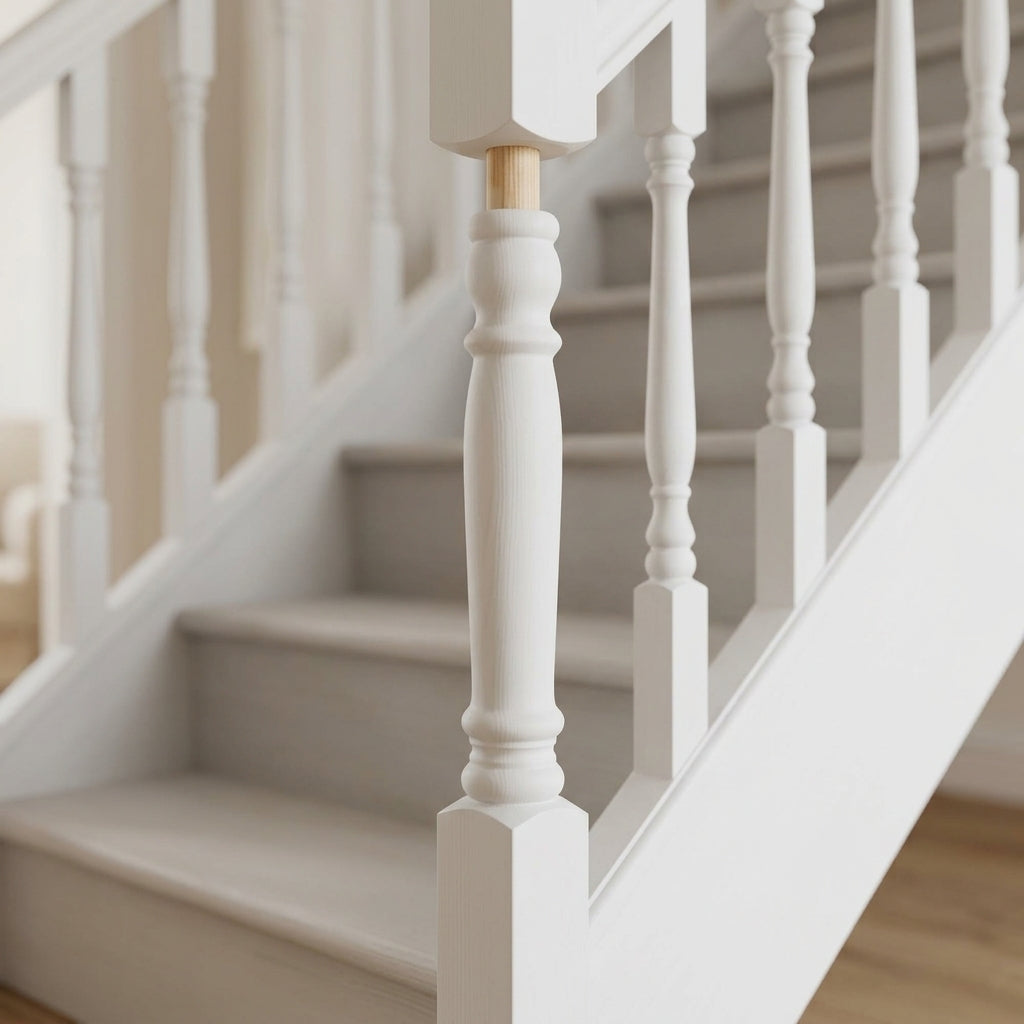 90mm Newel Post – White Primed Pine – 210 Peg