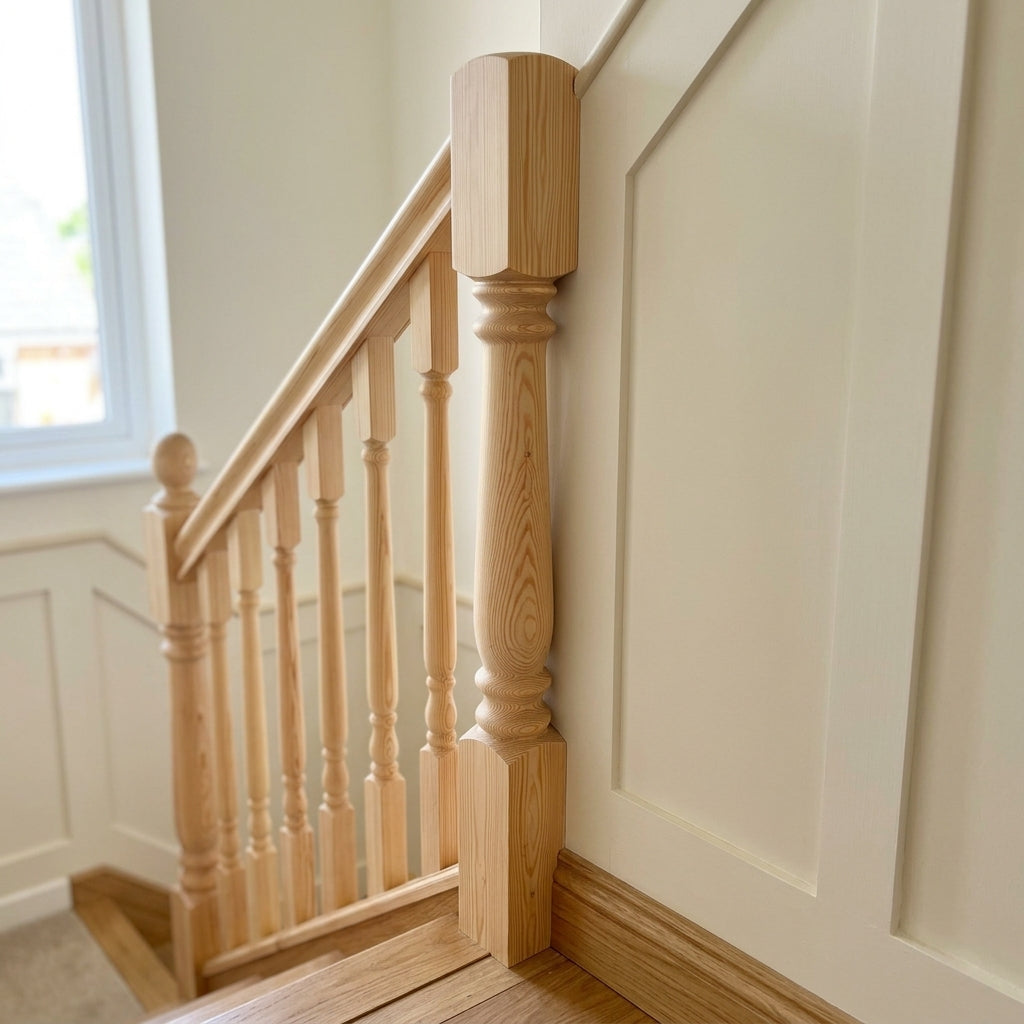 115mm x 1500mm Half Newel Post Pine