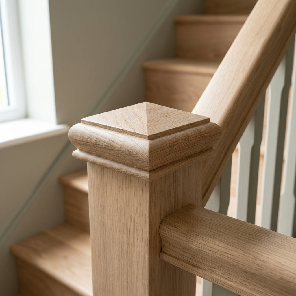 Double Pyramid Newel Cap 90mm x 90mm Unfinished