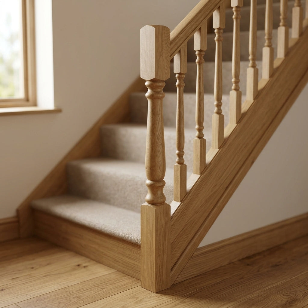 90mm Newel Post Pine or Oak Traditional Design