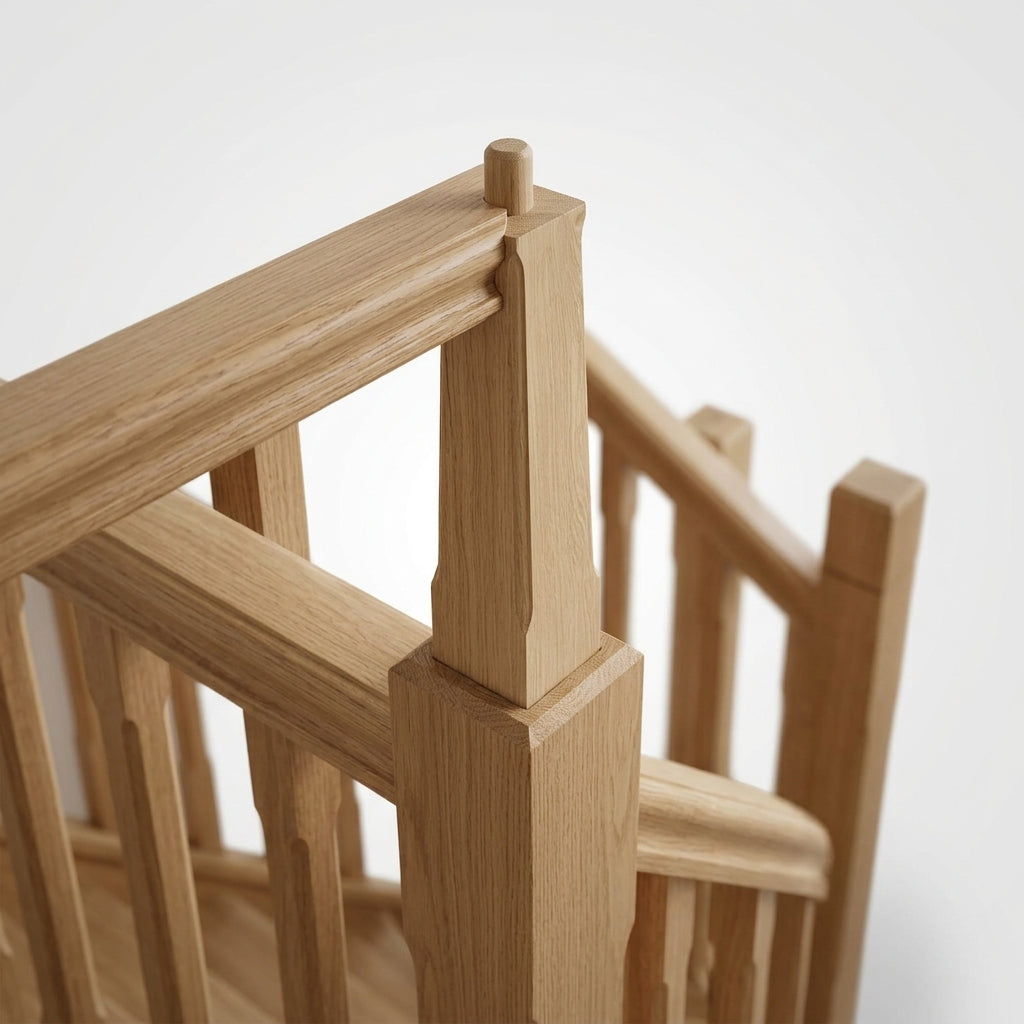 140mm Complete Newel Peg Oak