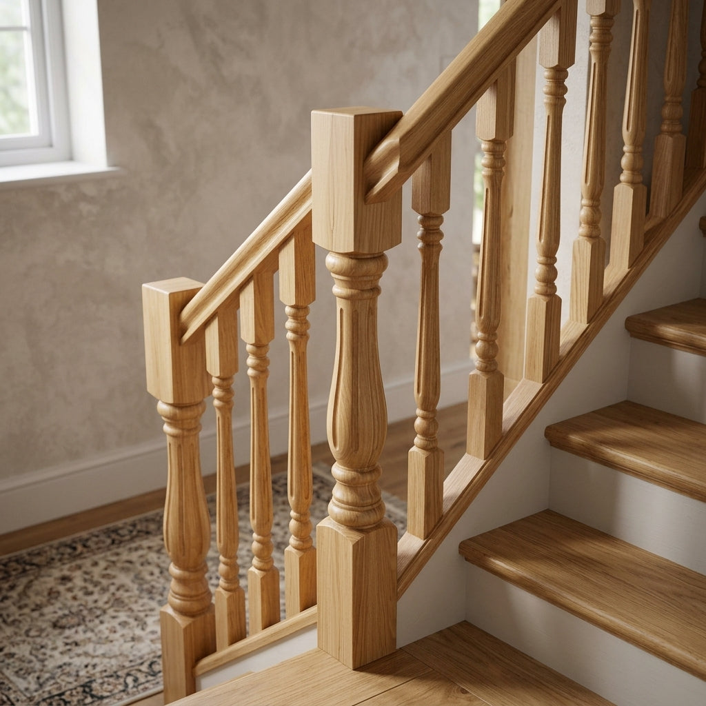90mm Newel Post – Pine or Oak – 205 Peg