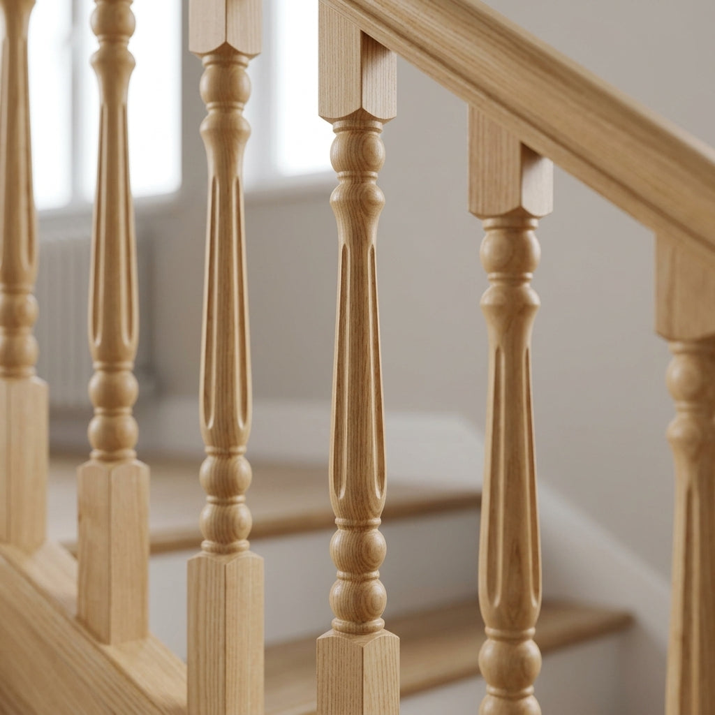 Fluted Stair Spindle 900mm Ash Traditional Design (view 2)