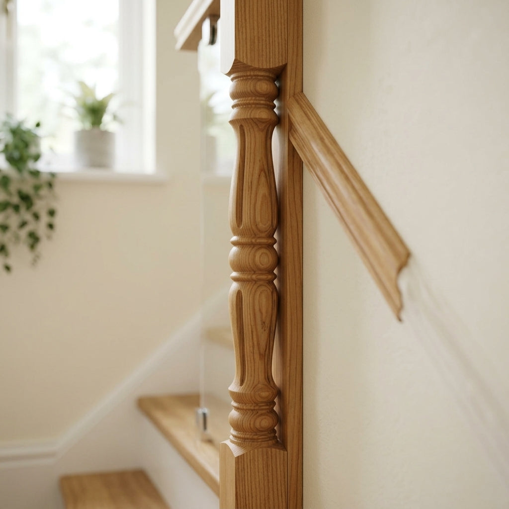 Half 210 Newel Post Pine or Oak – 90mm, 115mm, 140mm (view 2)
