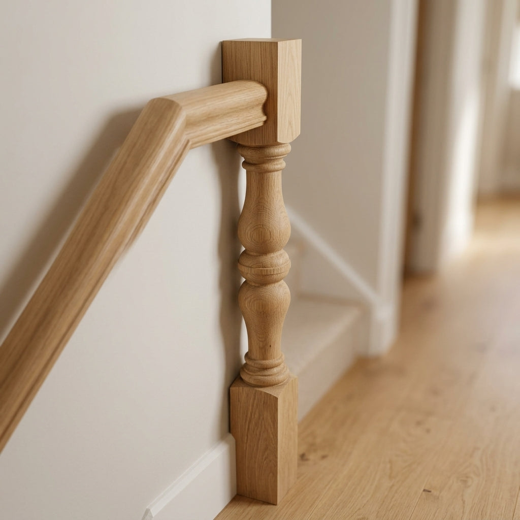 115mm x 1500mm Half Newel Post - Oak (view 2)