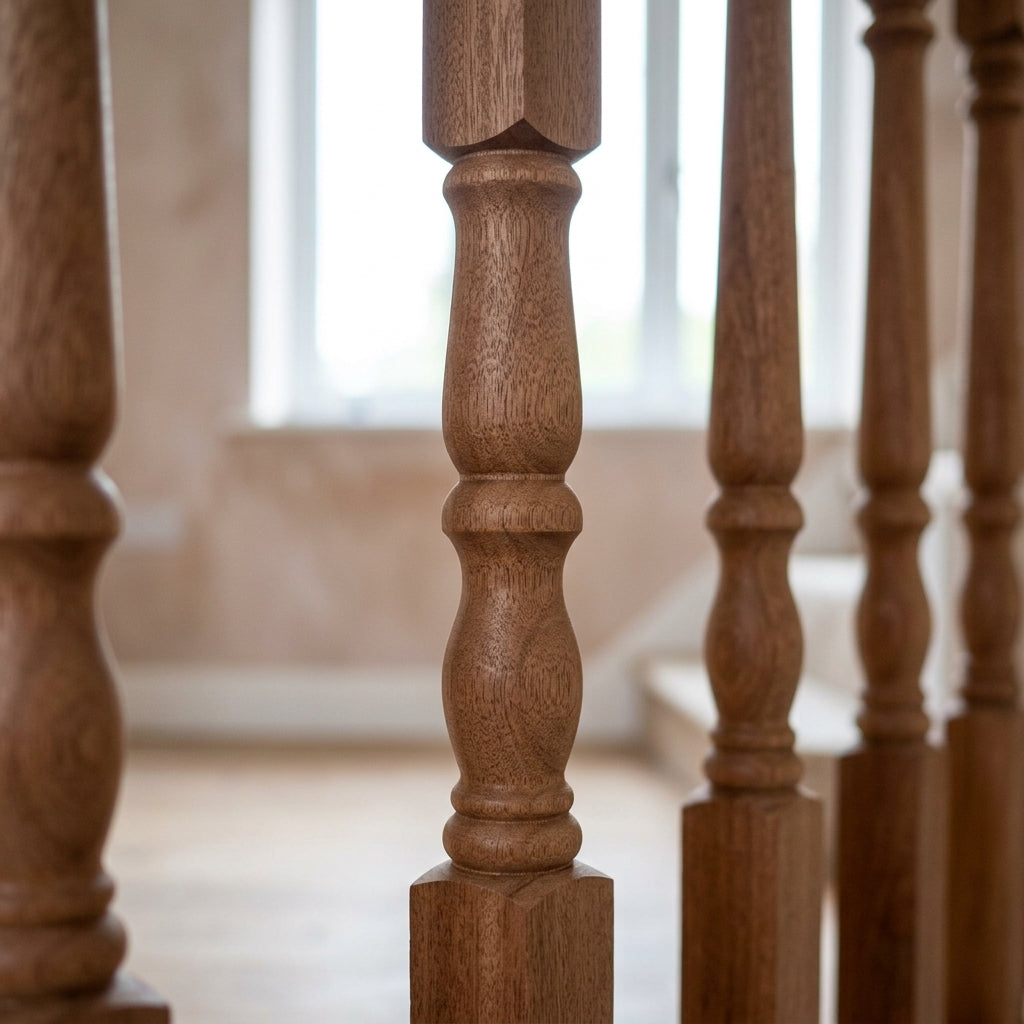 45mm x 900mm Sapele York Spindles Pack of 2 (view 2)