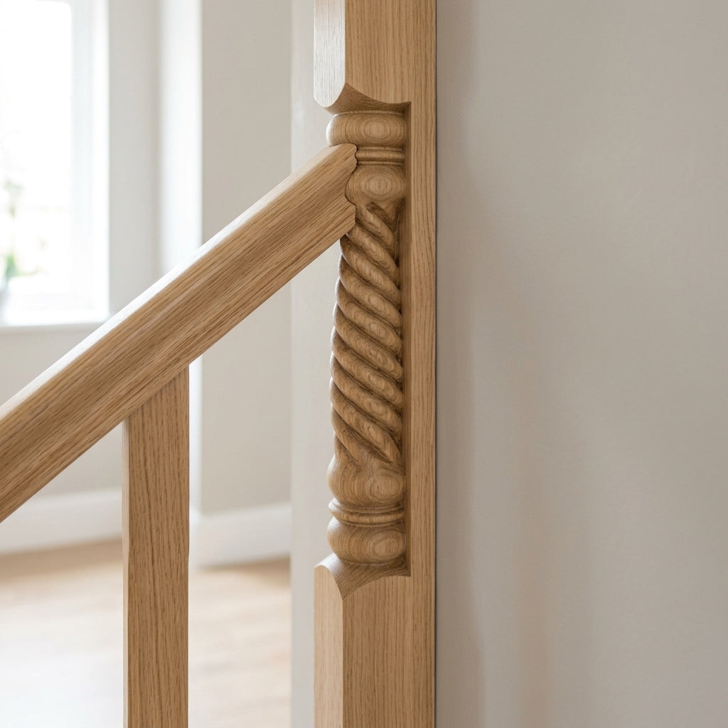 Half 210 Newel Post Pine or Oak 90mm (view 2)