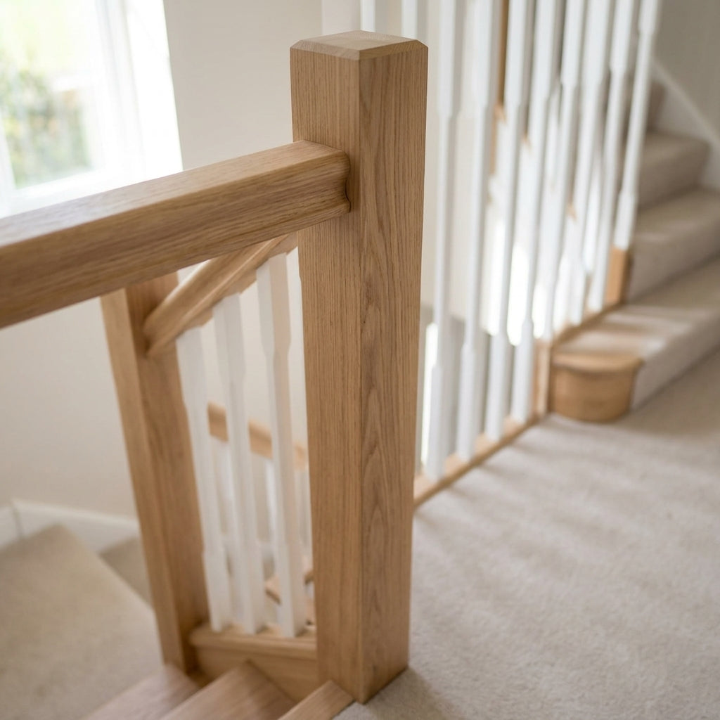 2100mm x 90mm x 90mm Solid Oak Plain Square Newel Post (view 2)