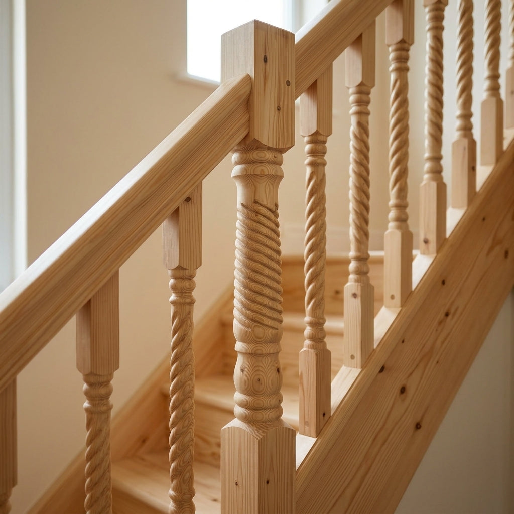140mm x 1500mm Pine Harrogate Half Newel