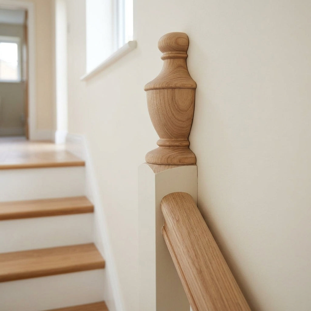 32mm Newel Cap - Half Lamesley Turned - Unfinished