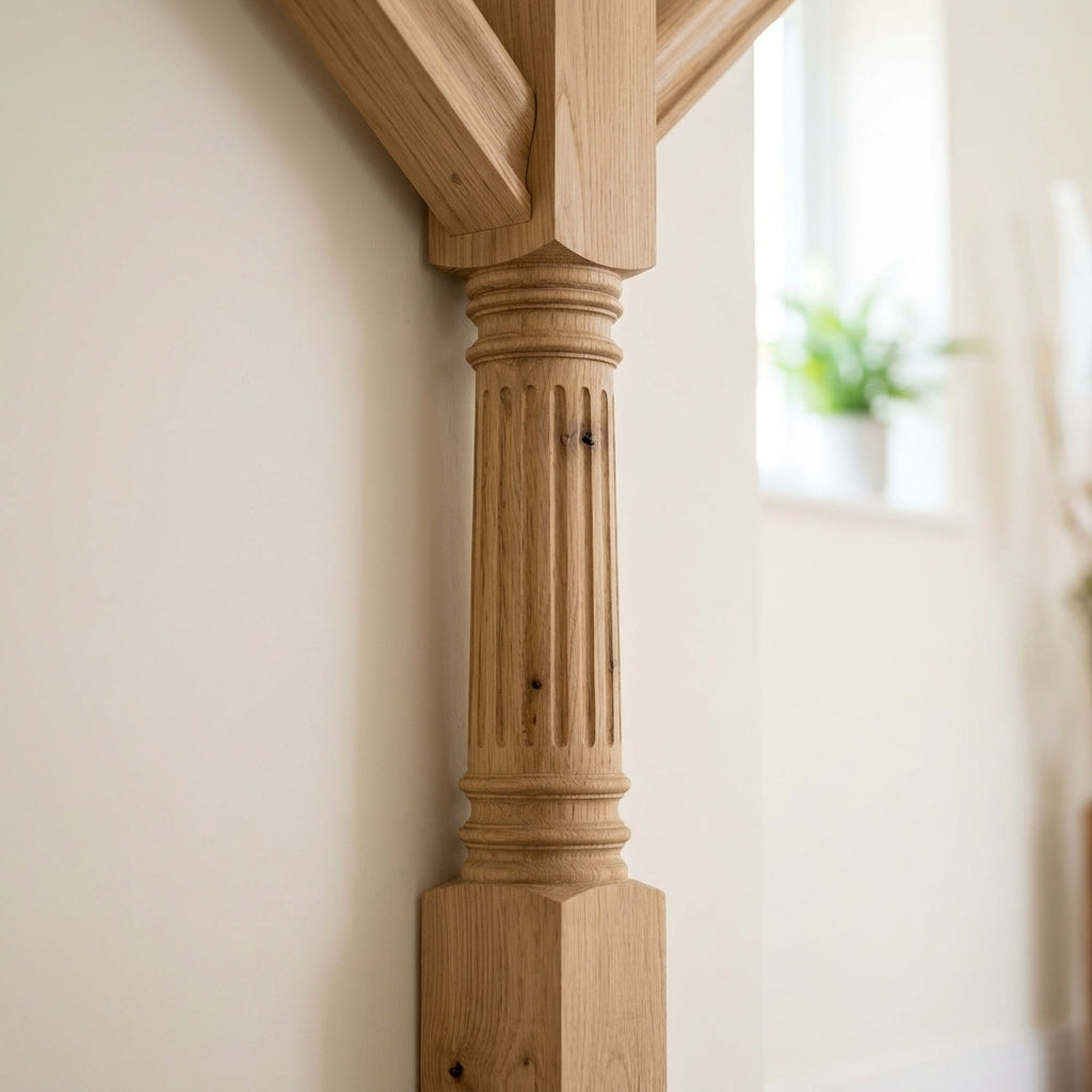 140mm x 1500mm Half Newel Post - Oak with Knots (view 2)