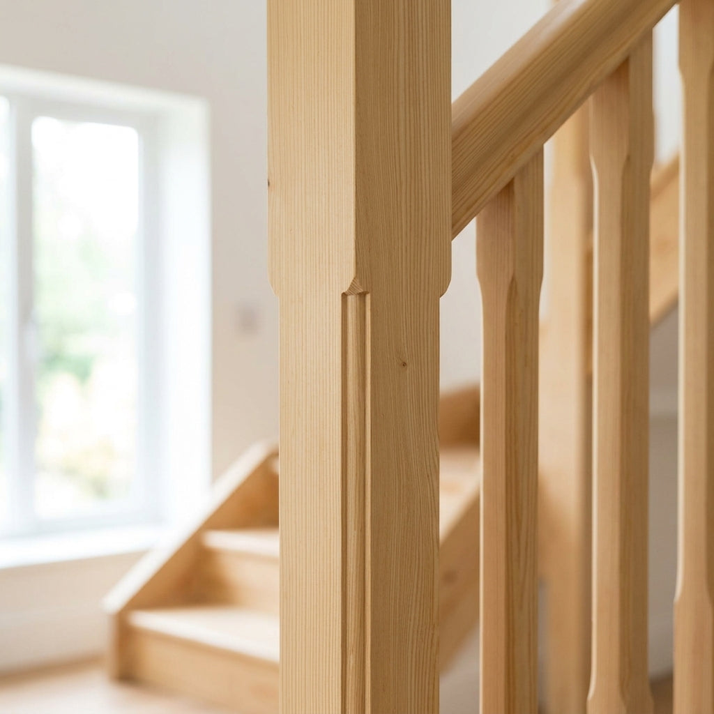 210mm Chamfered Newel Post - Pine/Oak (view 2)