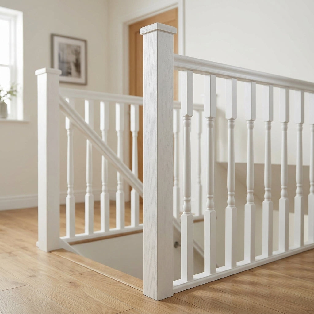1500mm Plain Square Newel Post - White Primed Pine