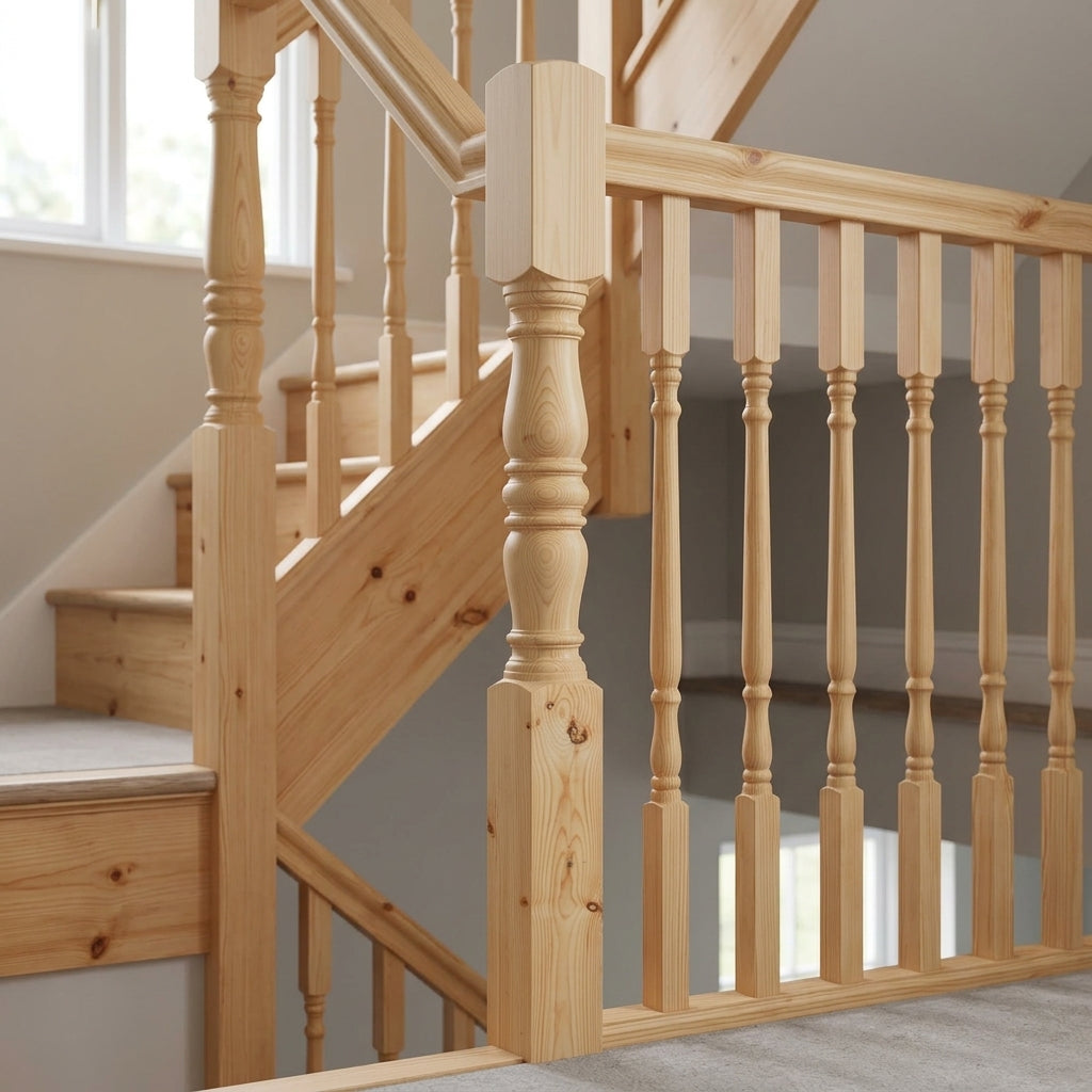 115mm x 1500mm Half Pine Windermere Stair Part with Knots