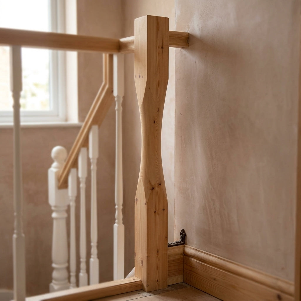 140mm x 1500mm Half Newel Post - Pine