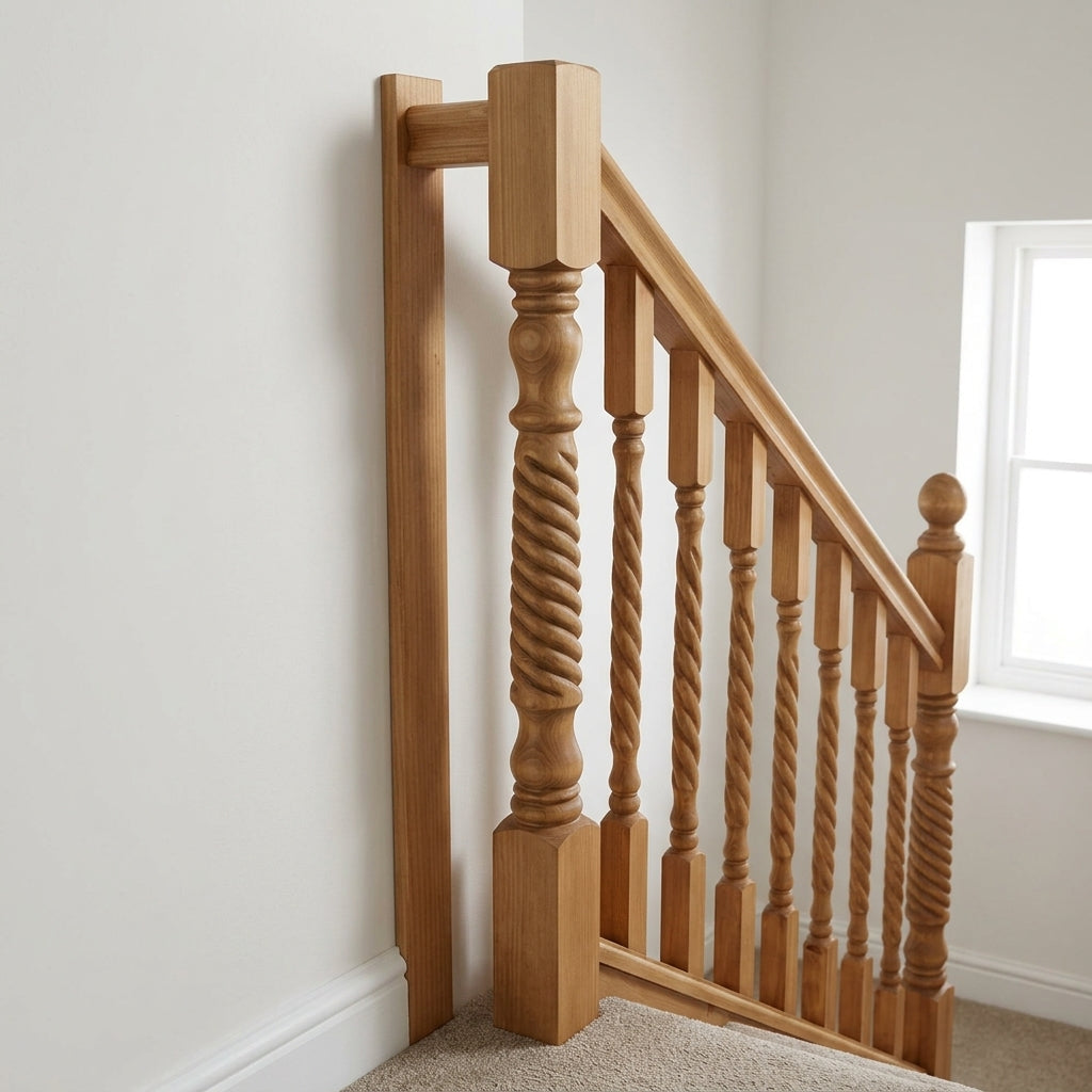 90mm Half Newel Post Pine Traditional Style