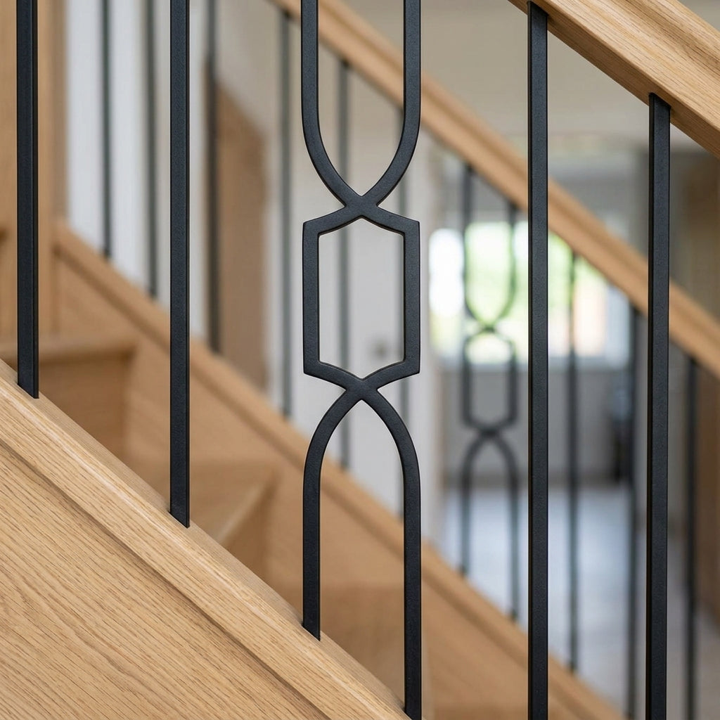 1118mm Black Metal Staircase Spindle 13mm Diameter (view 2)