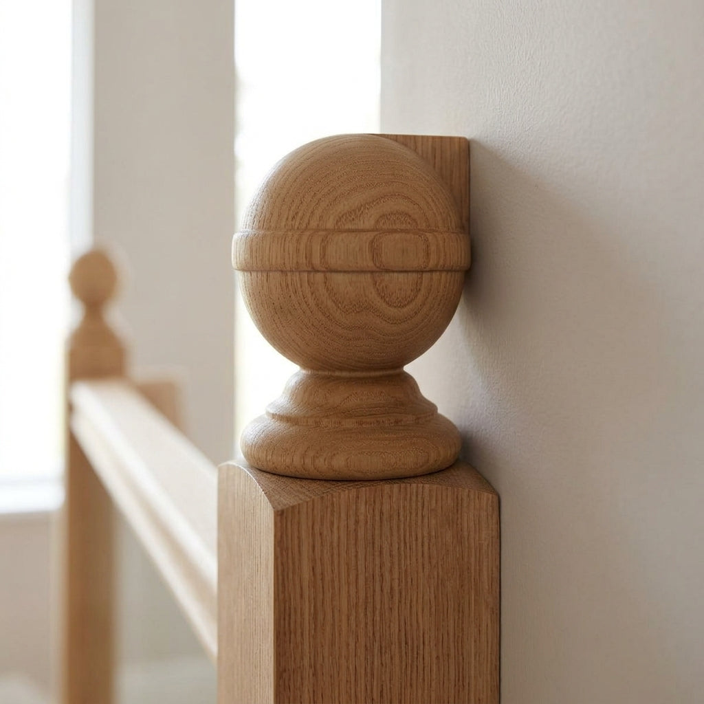 32mm Half Langley Turned Newel Cap Unfinished (view 2)