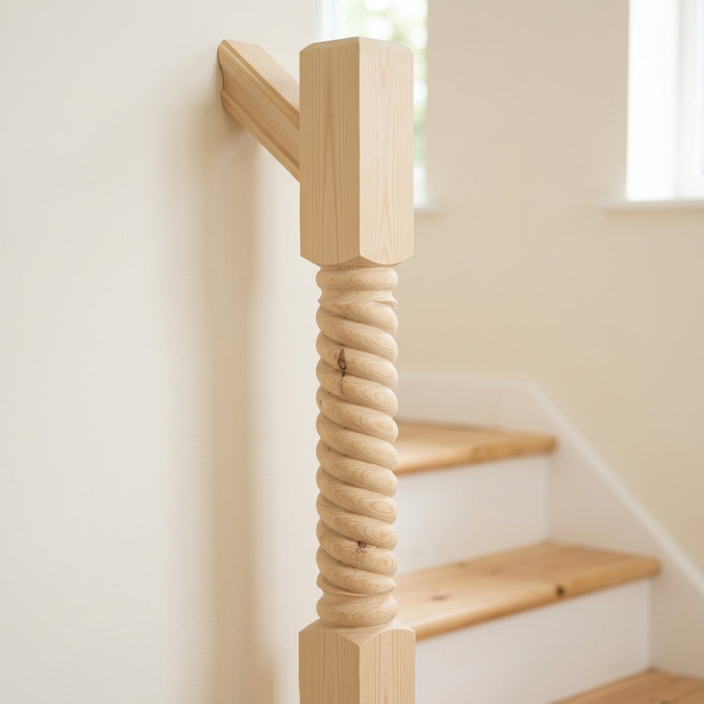 140mm x 1500mm Pine Half Slaley Newel Post (view 2)
