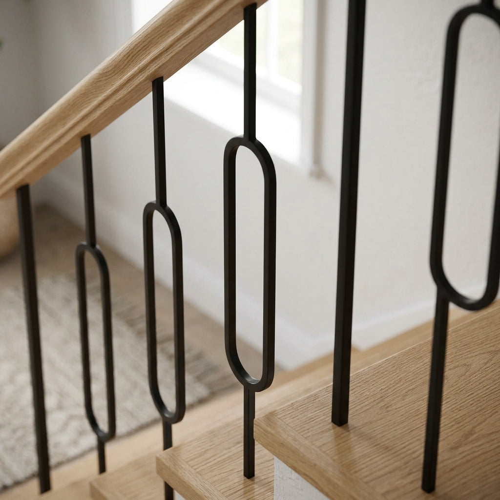 1118mm Black Metal Staircase Spindle 13mm Diameter (view 2)