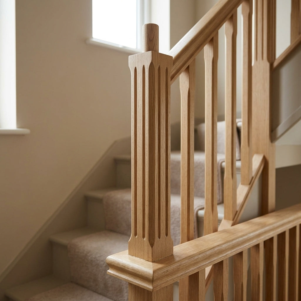 90mm Newel Post – Pine or Oak – 416 Peg