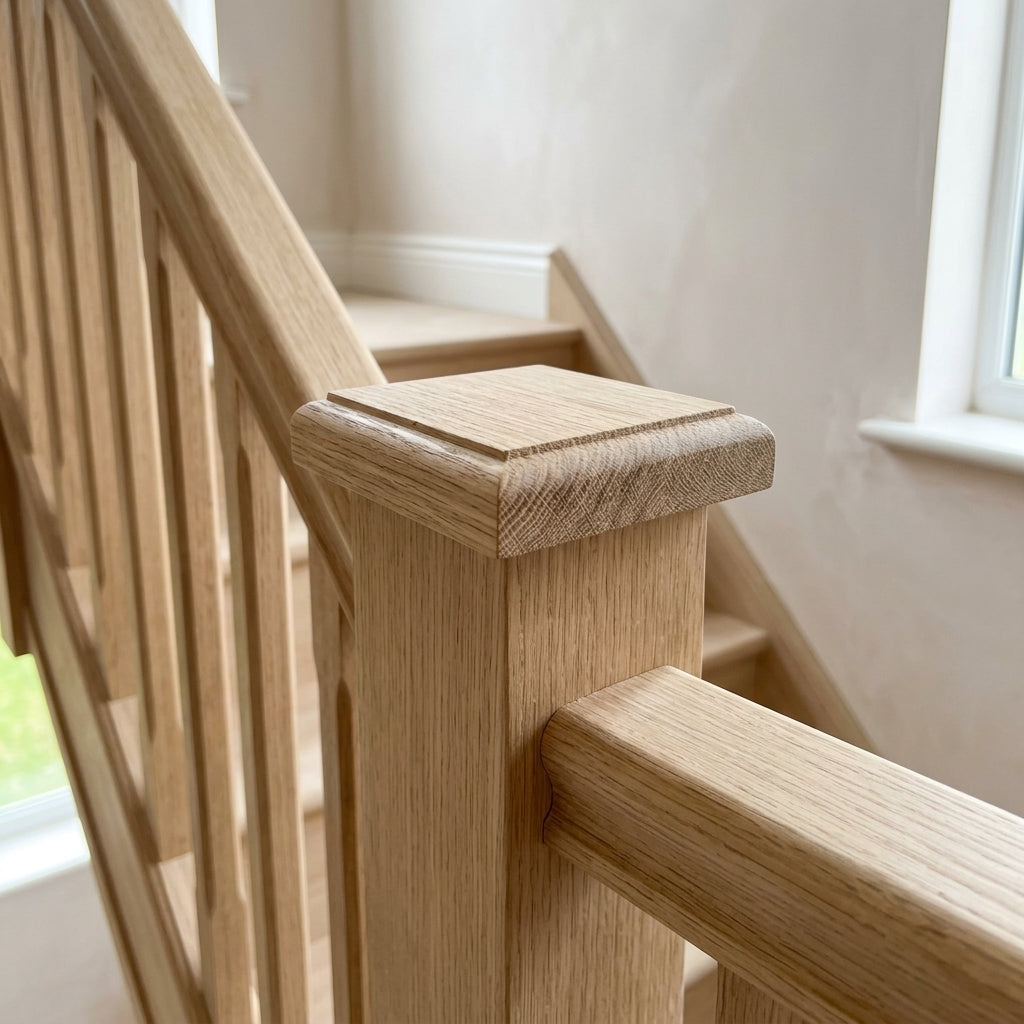 Double Flat Newel Cap 90x90mm Unfinished Timber