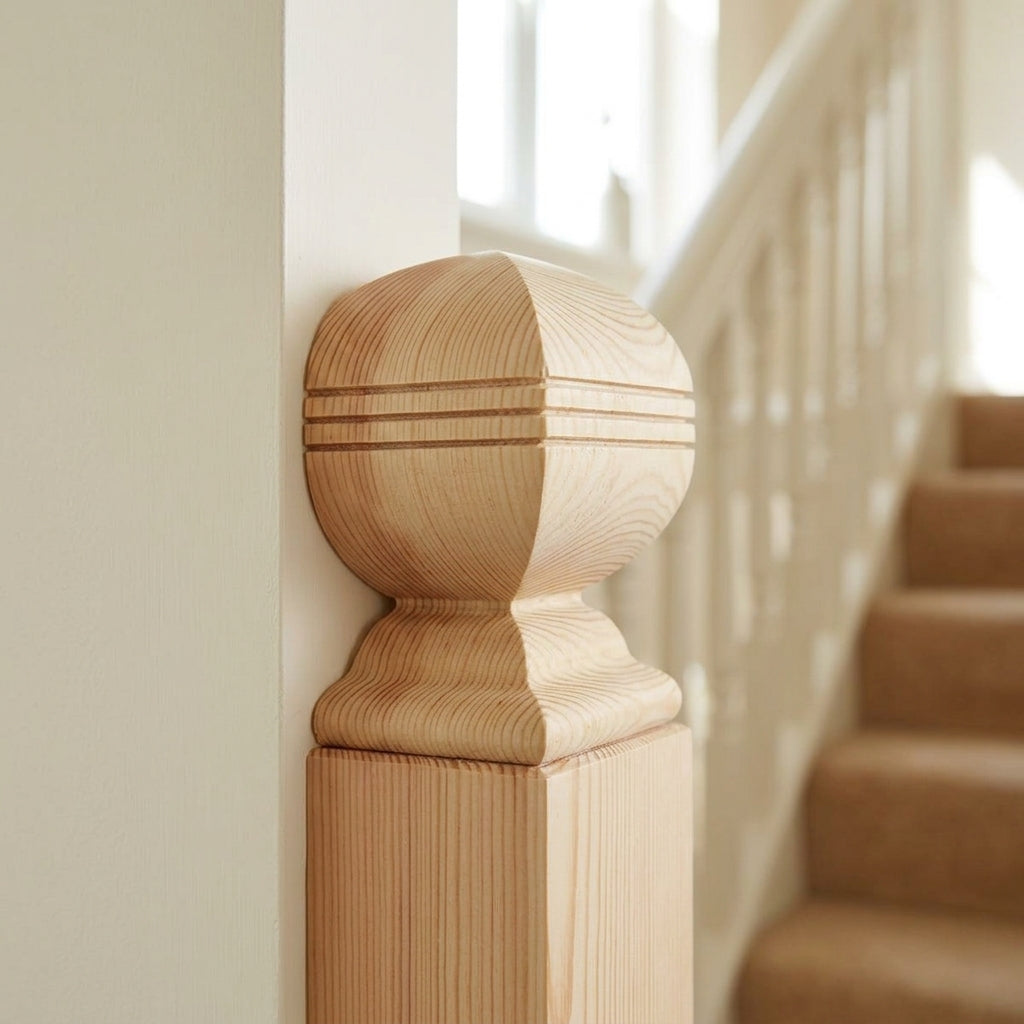 Half Borrowdale Square Newel Cap 32mm Dowel Unfinished (view 2)