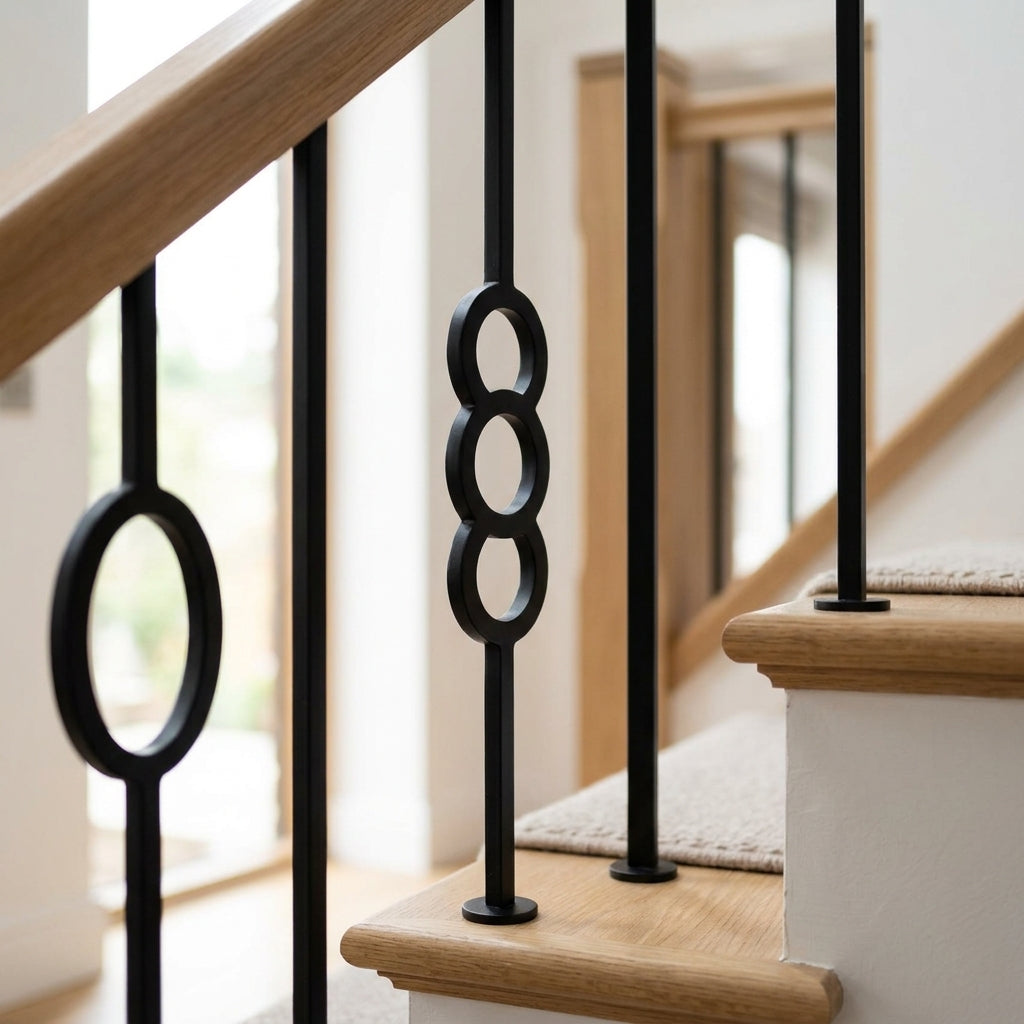 1118mm Black Metal Staircase Spindle 13mm Diameter (view 2)
