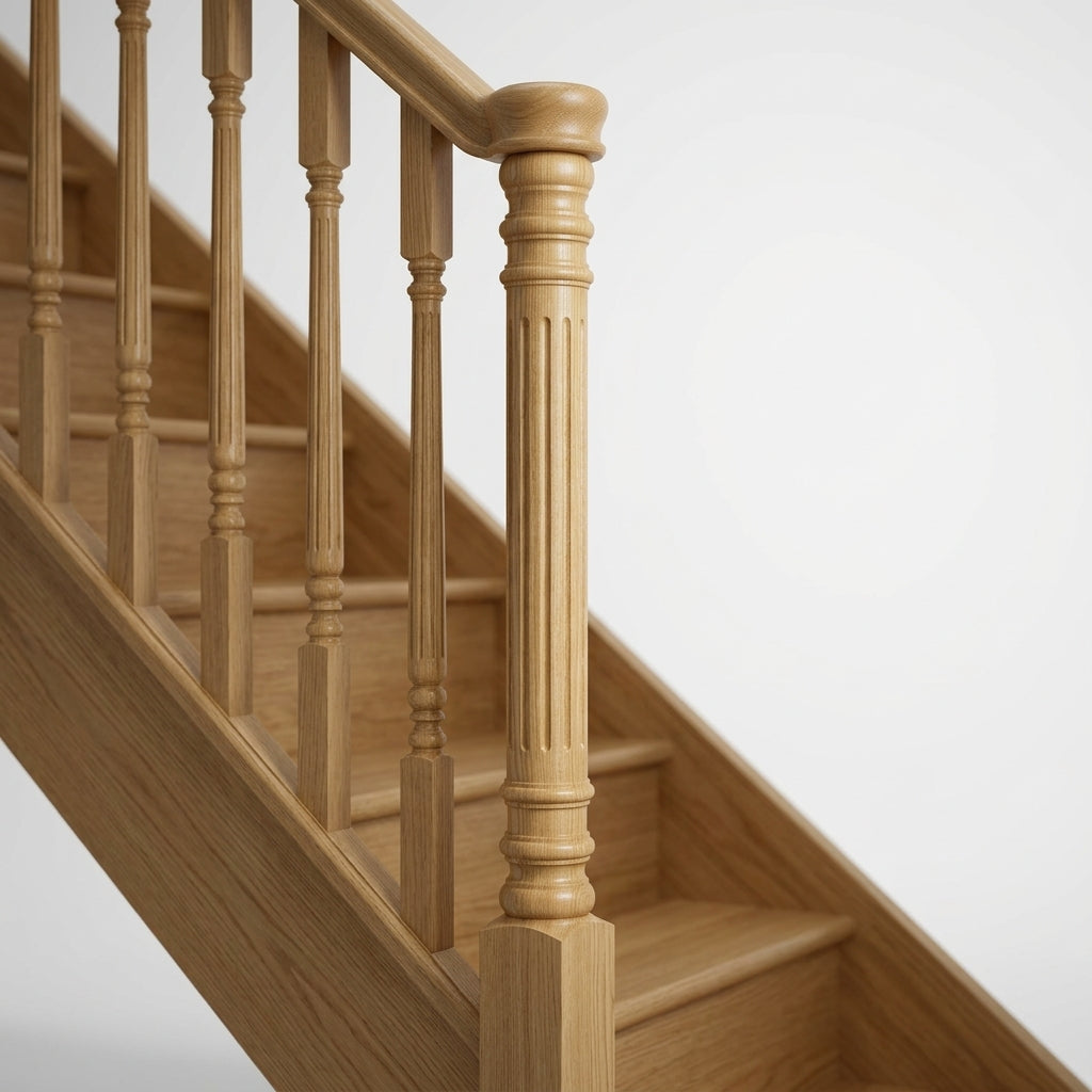 675mm Newel Post – Reeded Pine or Oak