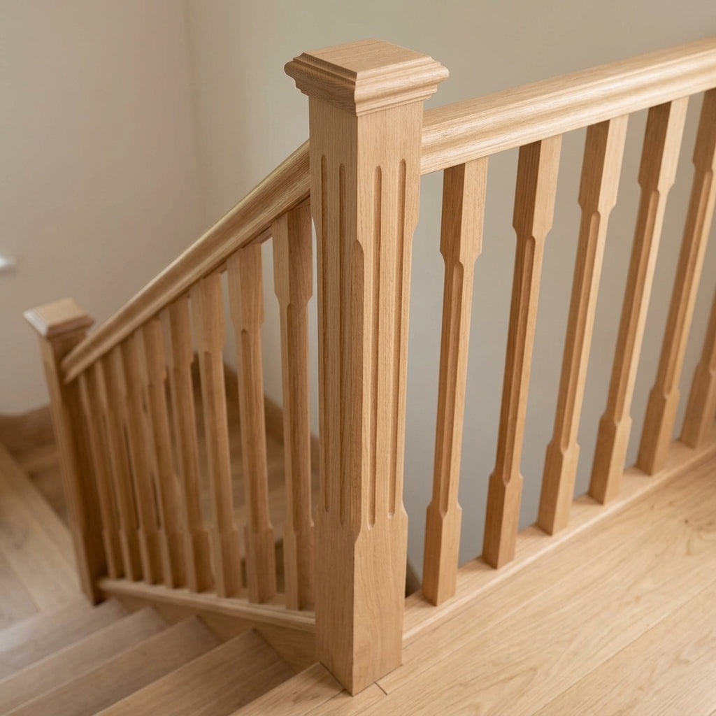 210mm Newel Post Oak with 90mm Top Section