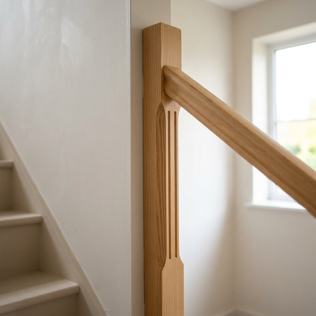 90mm Half Newel Post Pine with Reeded Detail (view 2)