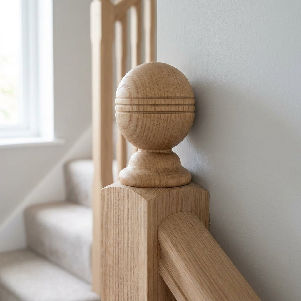 Half Kendal Newel Cap 32mm Dowel Unfinished