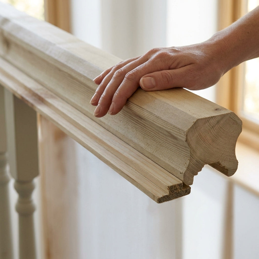 2400mm Large Traditional Handrail Naturewood (view 2)