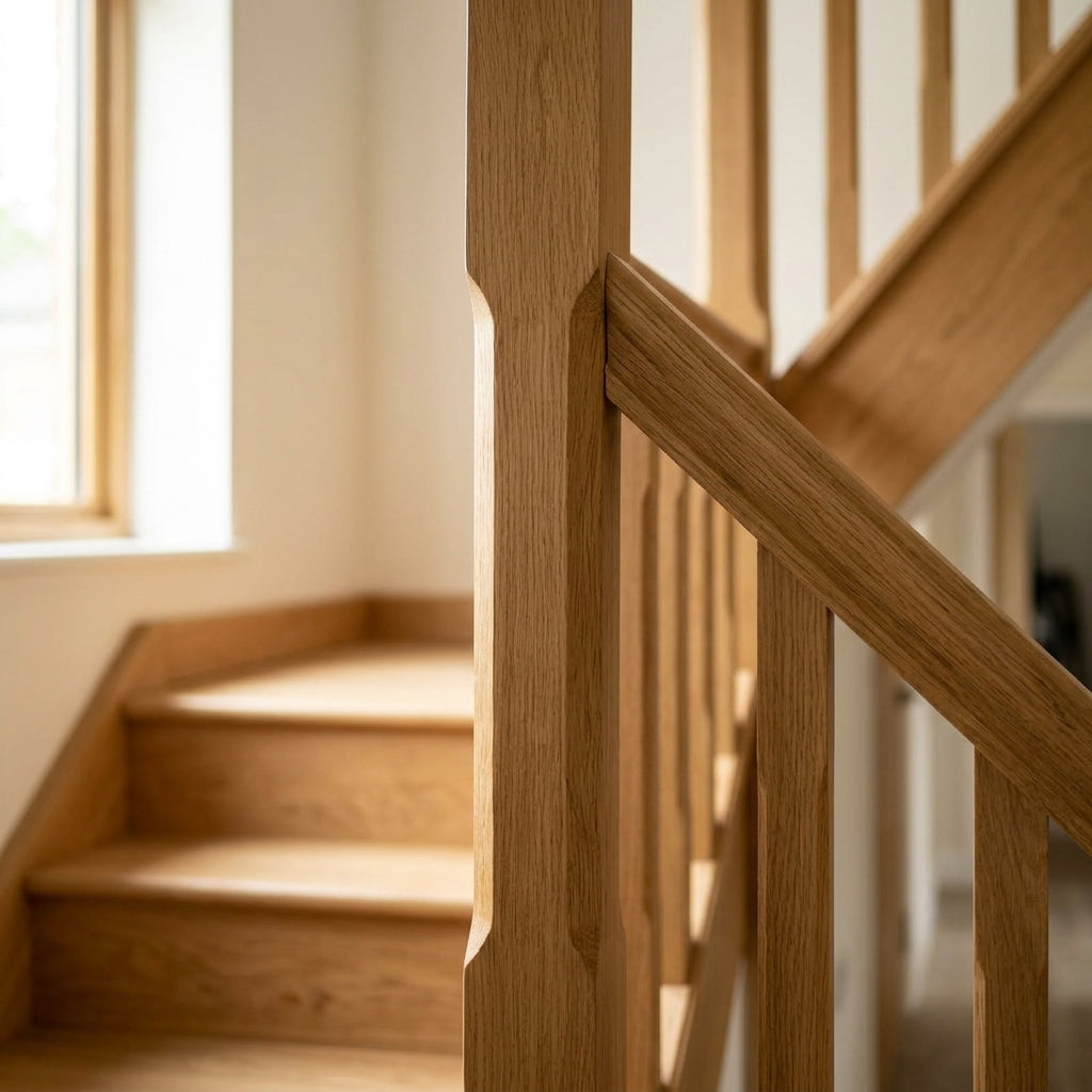 210mm Stop Chamfered Newel Post in Pine or Oak (view 2)