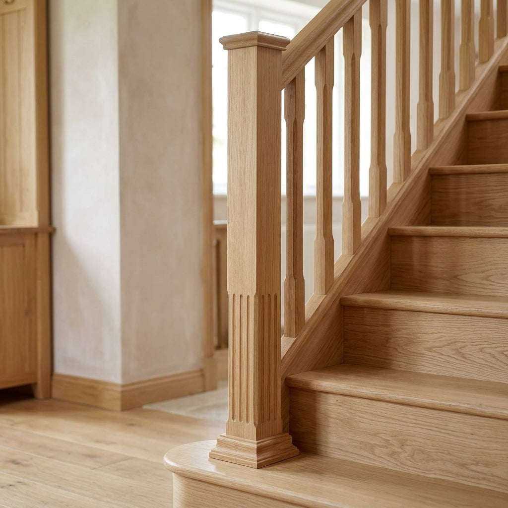 90mm Newel Post Oak 416 Peg Design
