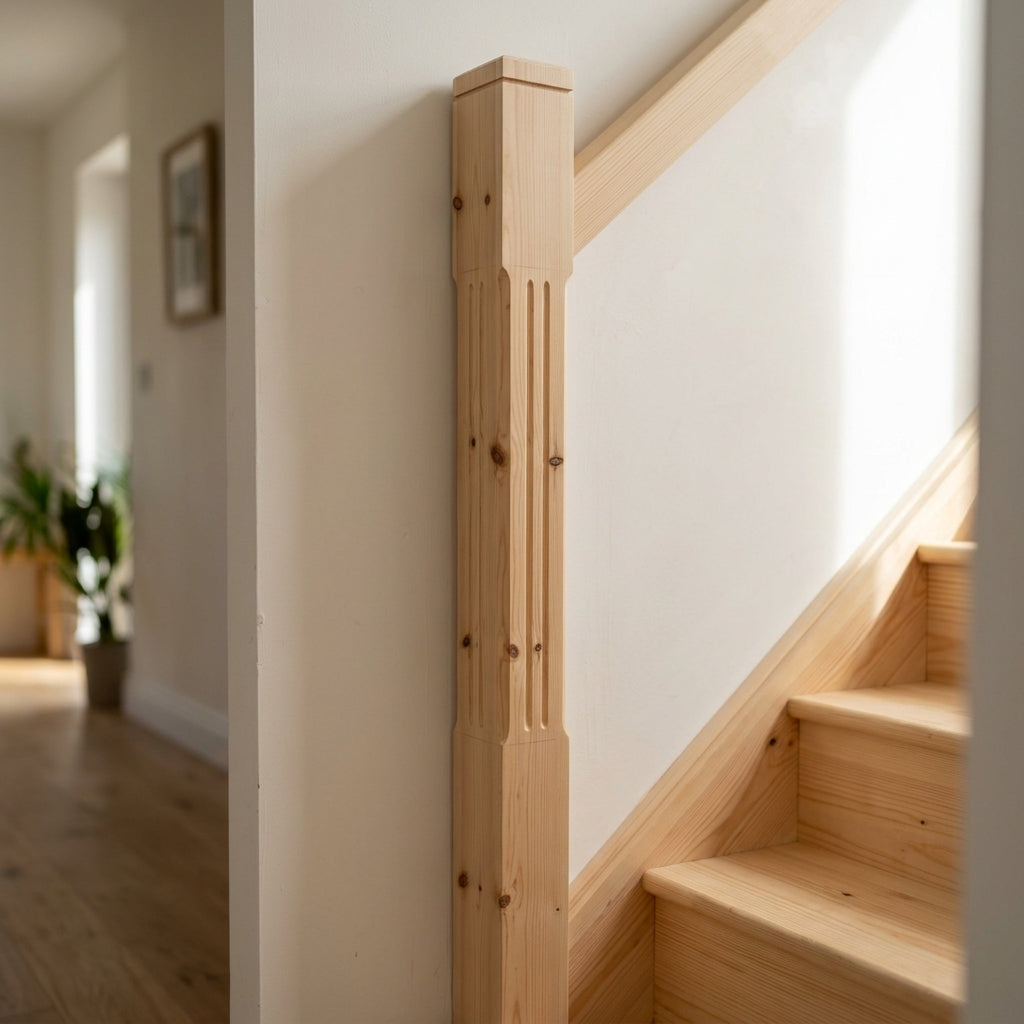 140mm x 1500mm Half Newel Pine with Knots (view 2)
