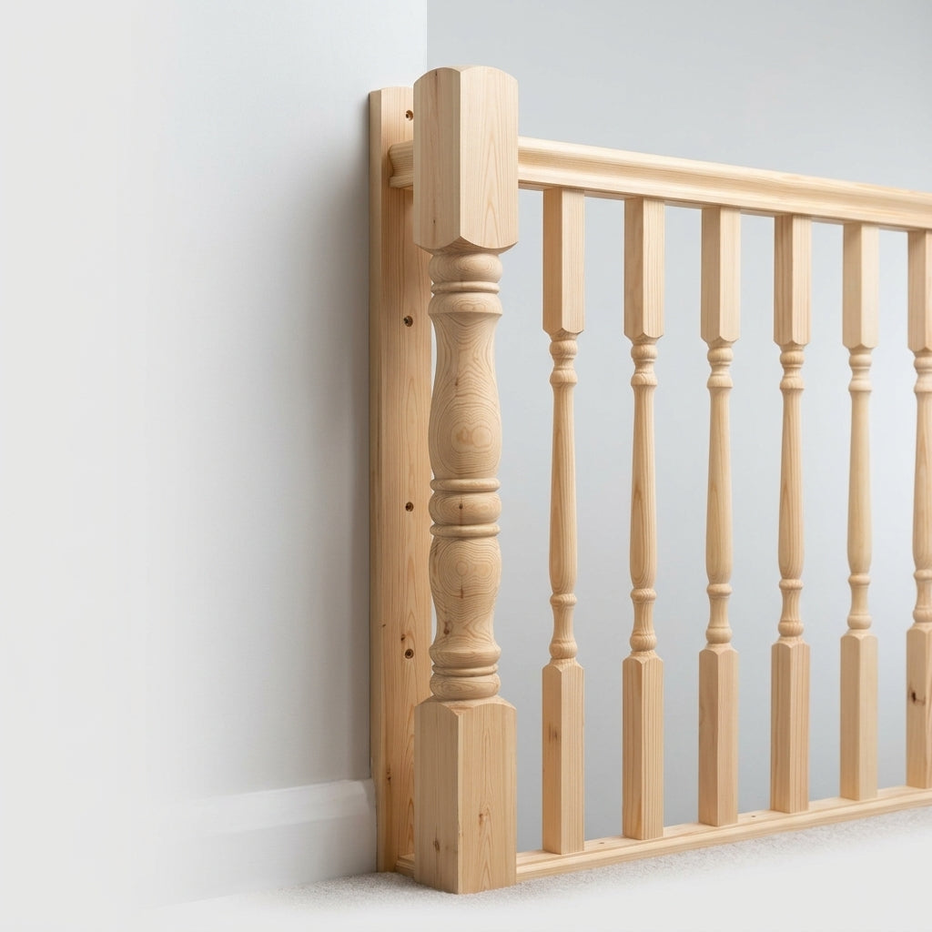 115mm x 1500mm Pine Durham Half Stair Part