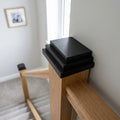 95mm x 47mm Black Metal Half Flat Newel Cap