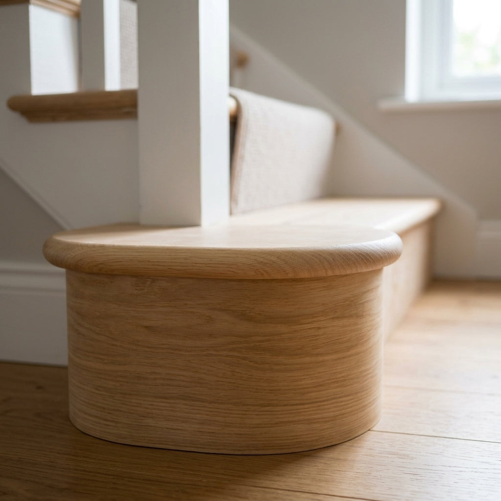 Single Curtail Step 900mm x 300mm Pine Unfinished (view 2)