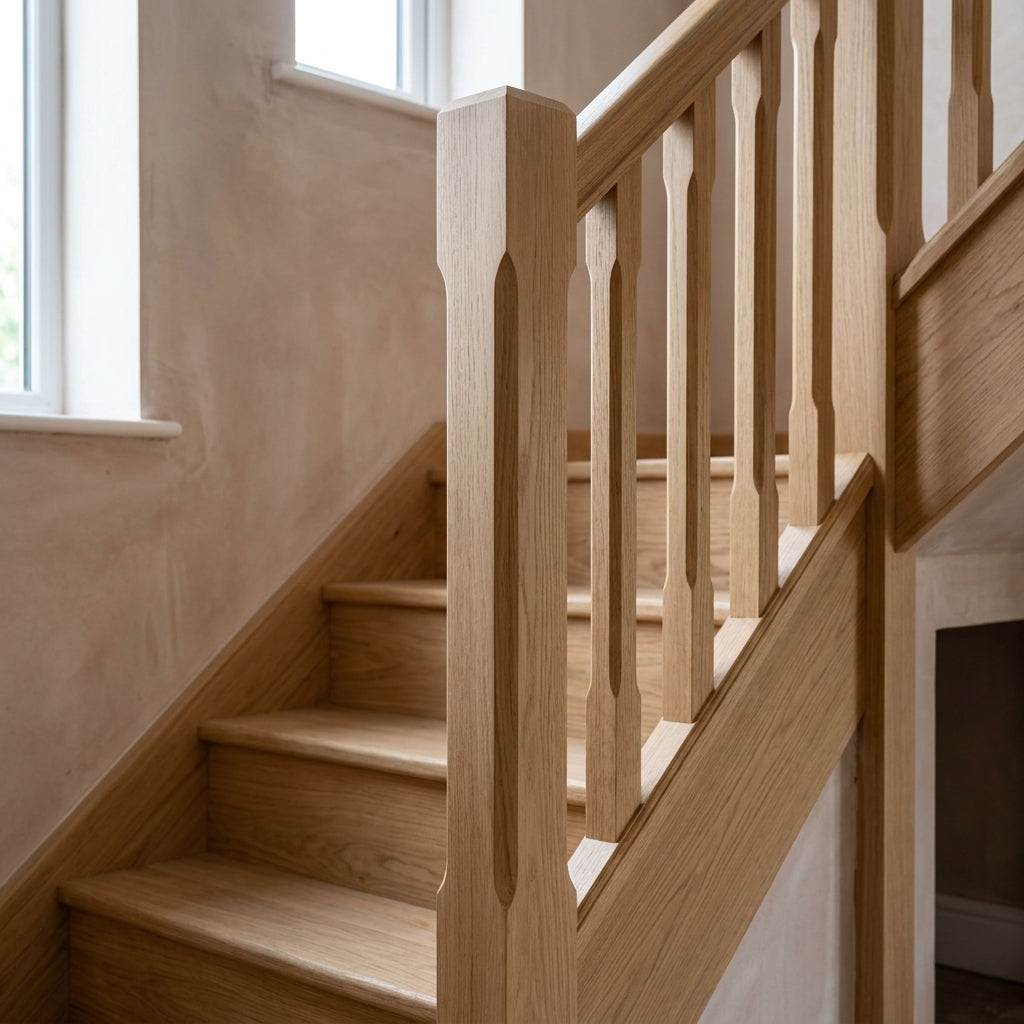90mm Chamfered Newel Post Oak