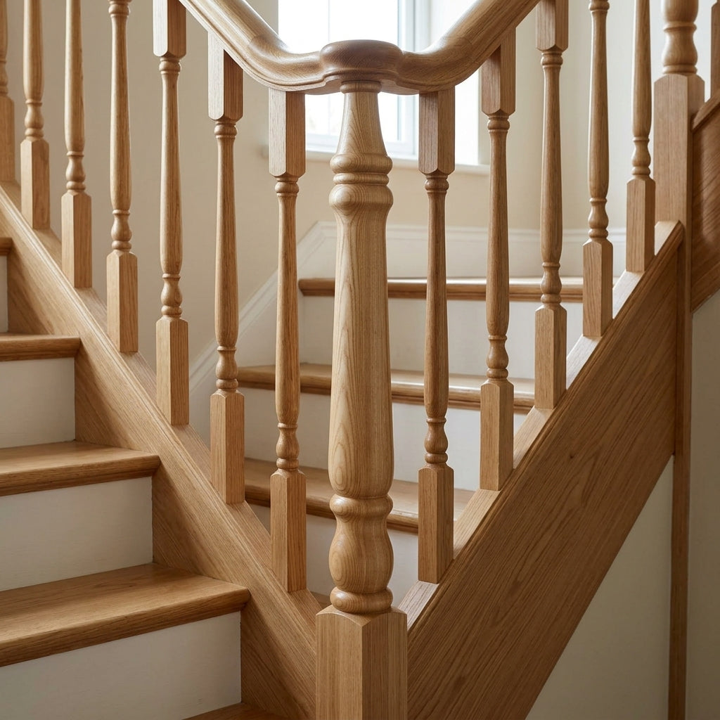 675mm Newel Post – Volute Peg – Pine or Oak