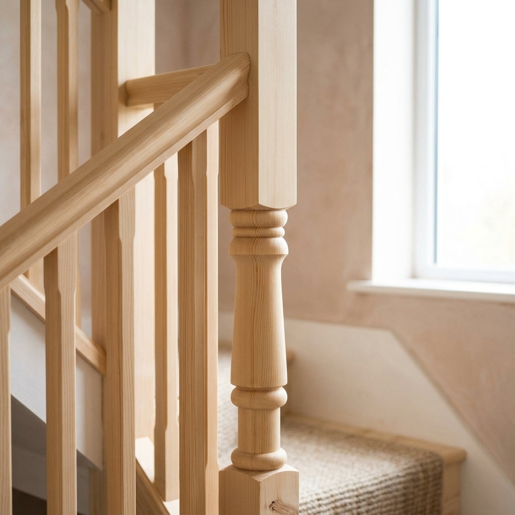 90mm Newel Post Oak Square Turned (view 2)