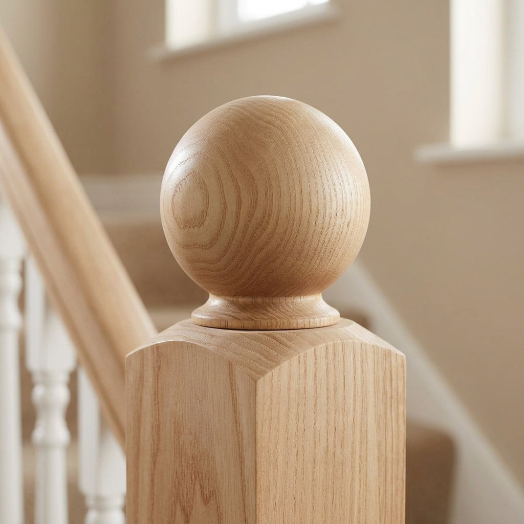 32mm Turned Newel Cap Unfinished Wood (view 2)
