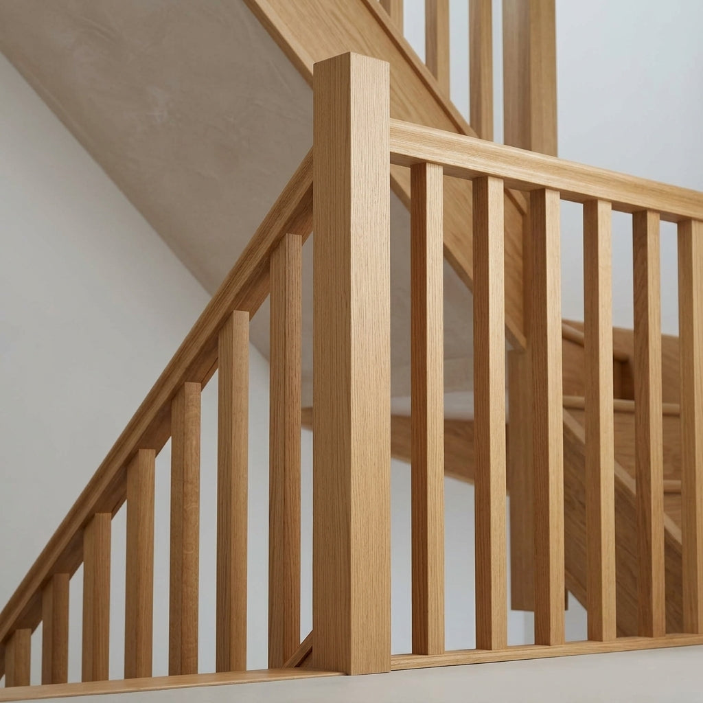 1500mm Plain Square Newel Post in Pine or Engineered Oak