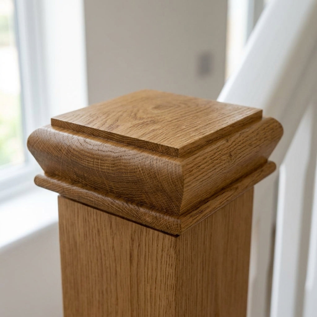 Newel Cap 90mm x 90mm Oak/Pine/White Primed (view 2)