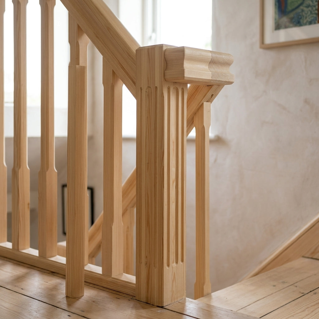 115mm x 550mm Pine Newel Base (view 2)