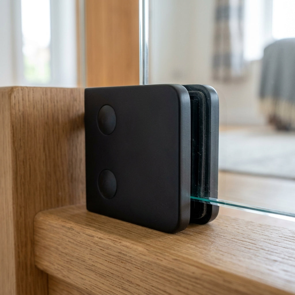 45mm x 45mm Black Metal Glass Balustrade Clamp (view 2)